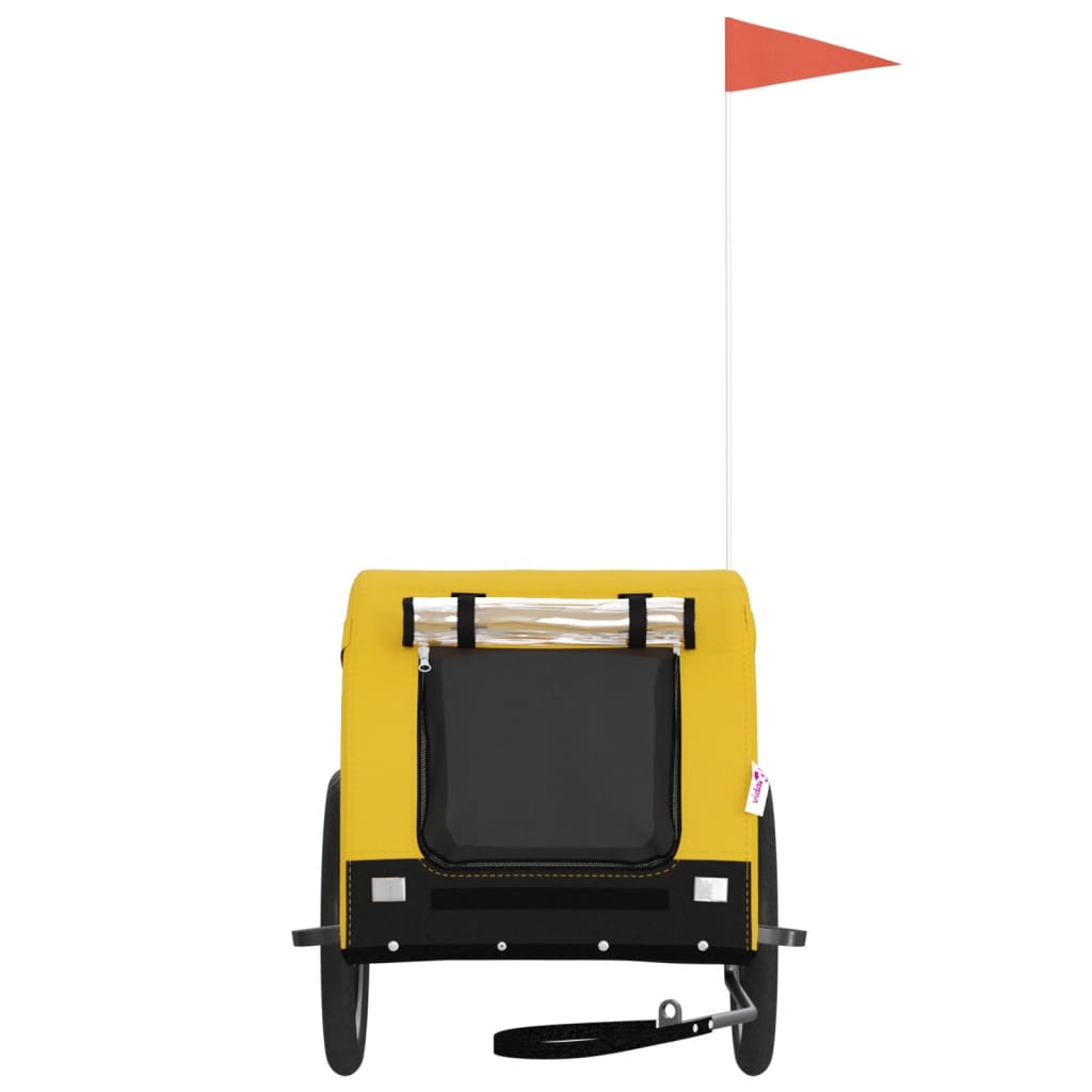 Rimorchio da Bici per Animali Giallo e Nero Oxford e Ferro - homemem39