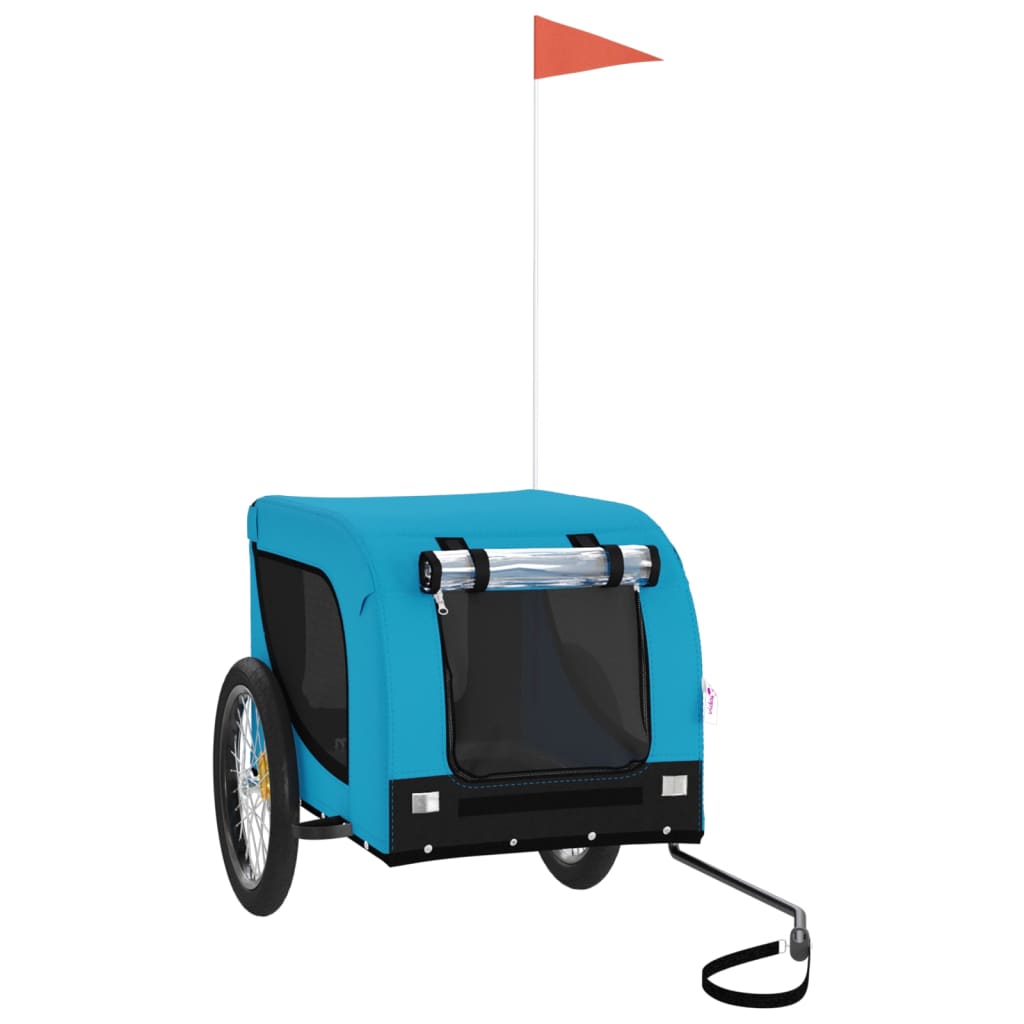 Rimorchio da Bici per Animali Blu e Nero Oxford e Ferro - homemem39