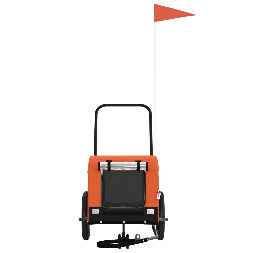 Rimorchio da Bici per Animali Arancione e Nero Oxford e Ferro - homemem39