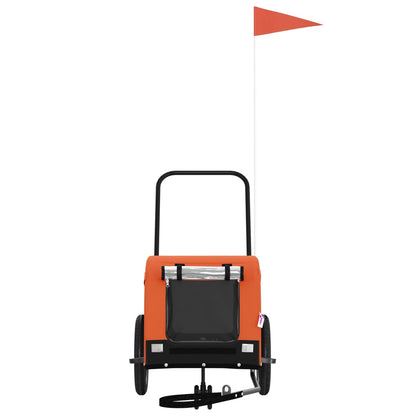 Rimorchio da Bici per Animali Arancione e Nero Oxford e Ferro - homemem39