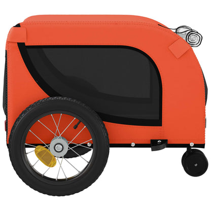 Rimorchio da Bici per Animali Arancione e Nero Oxford e Ferro | homemem39