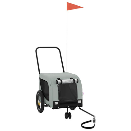 Rimorchio da Bici per Animali Grigio e Nero Oxford e Ferro - homemem39