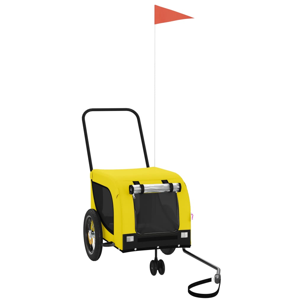 Rimorchio da Bici per Animali Giallo e Nero Oxford e Ferro - homemem39