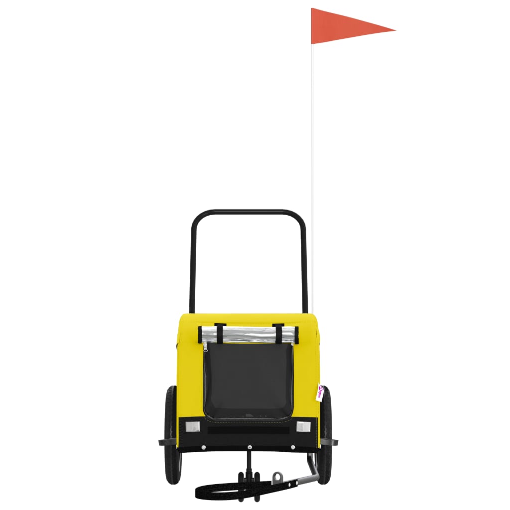 Rimorchio da Bici per Animali Giallo e Nero Oxford e Ferro - homemem39