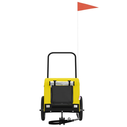 Rimorchio da Bici per Animali Giallo e Nero Oxford e Ferro - homemem39