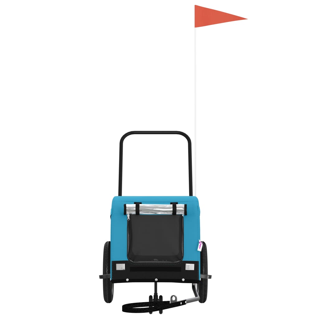 Rimorchio da Bici per Animali Blu e Nero Oxford e Ferro - homemem39