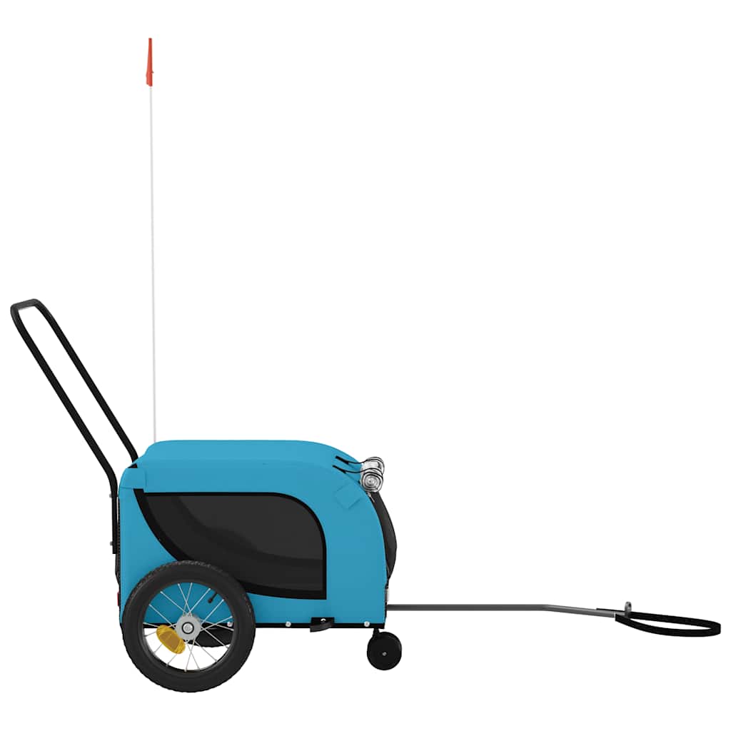 Rimorchio da Bici per Animali Blu e Nero Oxford e Ferro | homemem39