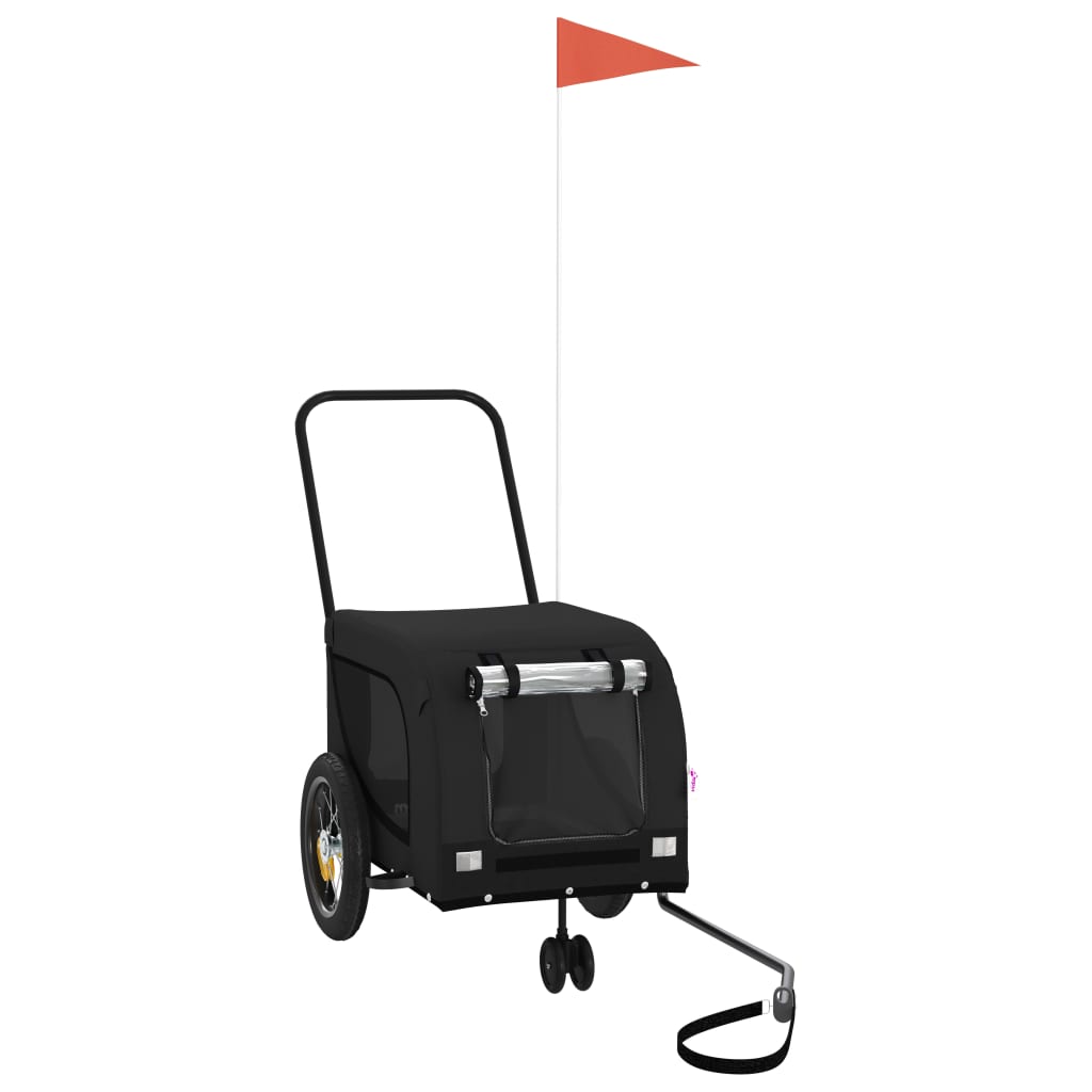 Rimorchio da Bici per Animali Nero Oxford e Ferro - homemem39