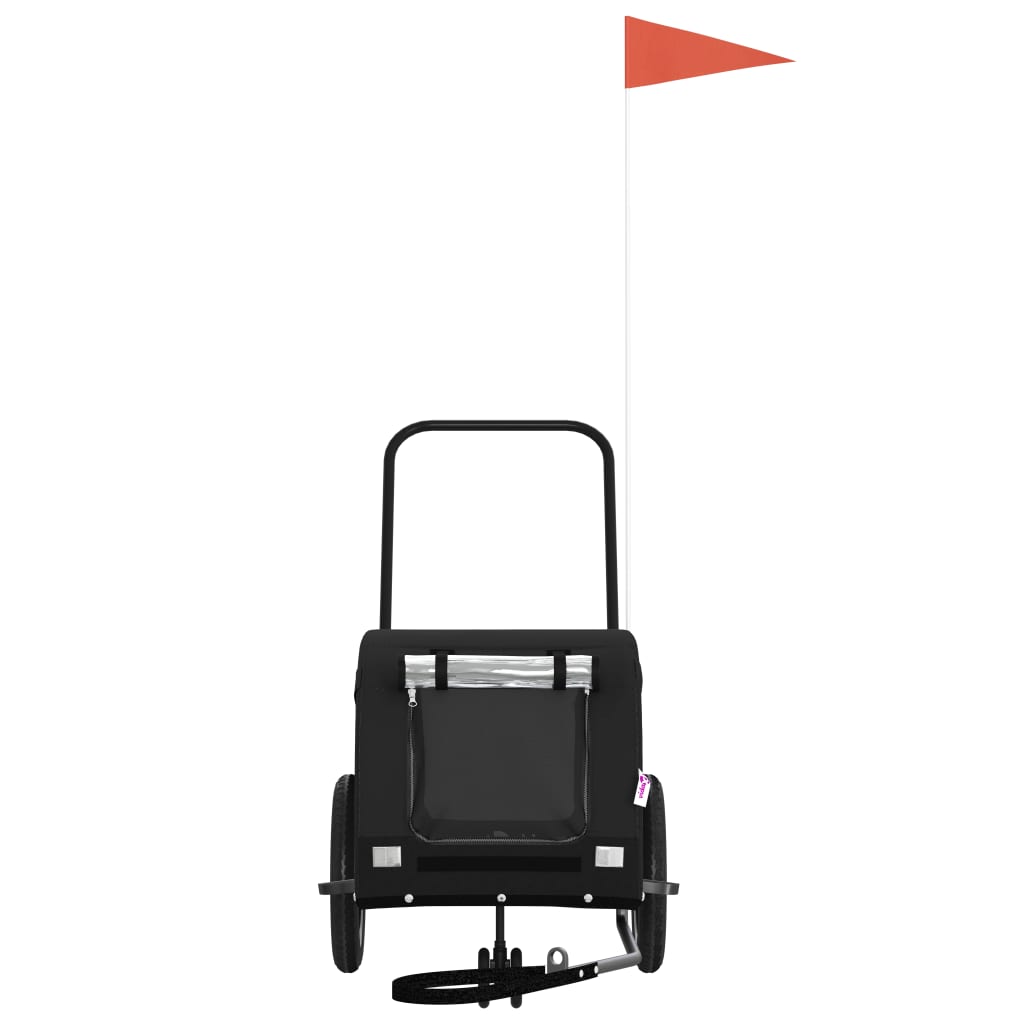 Rimorchio da Bici per Animali Nero Oxford e Ferro - homemem39