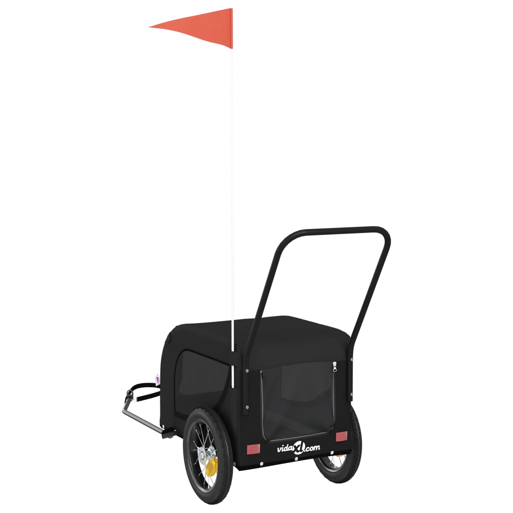 Rimorchio da Bici per Animali Nero Oxford e Ferro - homemem39