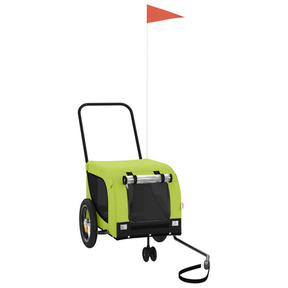 Rimorchio da Bici per Animali Verde e Nero Oxford e Ferro - homemem39