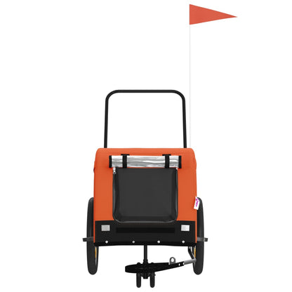 Rimorchio da Bici per Animali Arancione e Nero Oxford e Ferro - homemem39