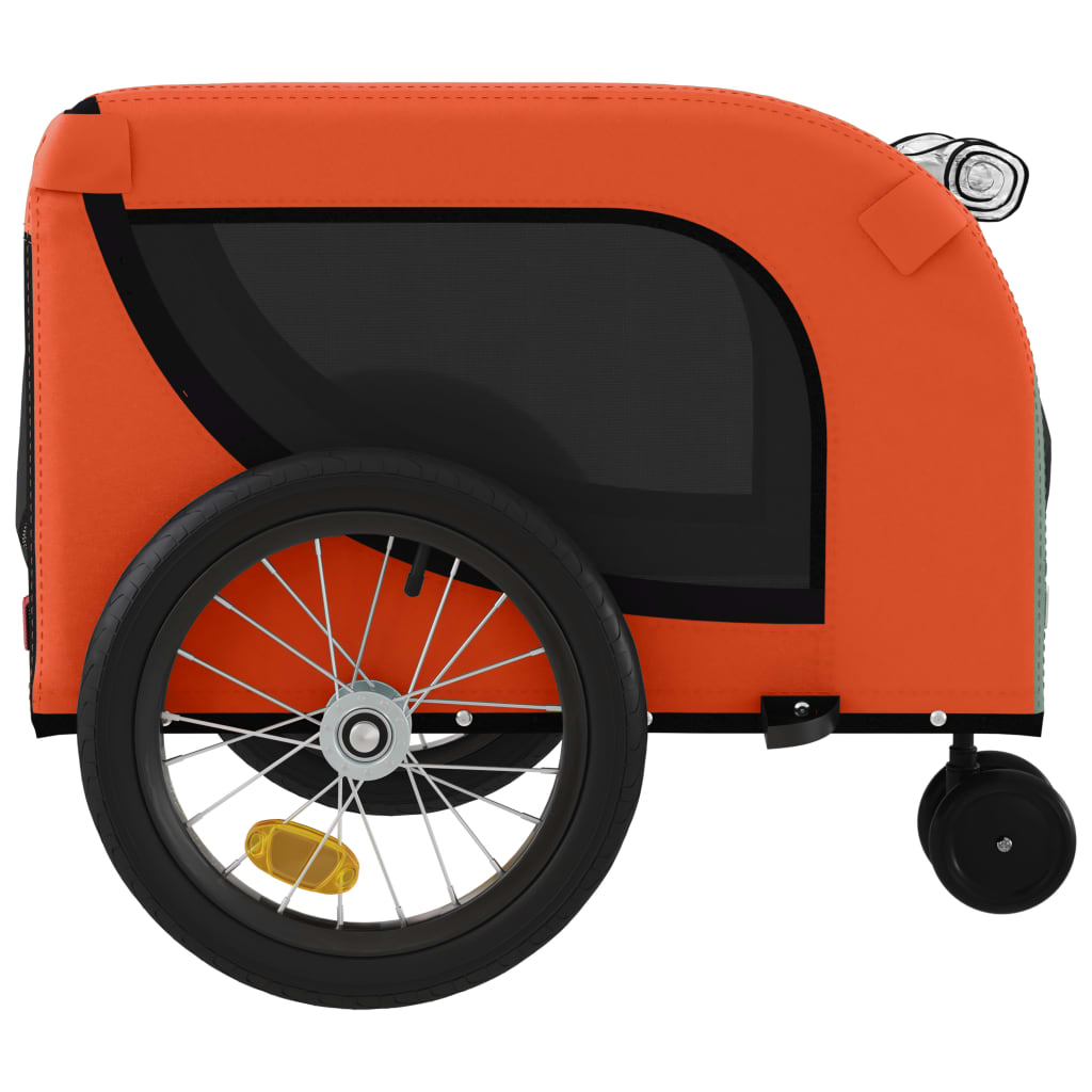 Rimorchio da Bici per Animali Arancione e Nero Oxford e Ferro | homemem39