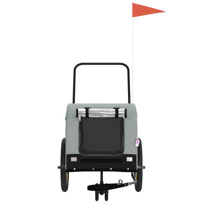 Rimorchio da Bici per Animali Grigio e Nero Oxford e Ferro - homemem39