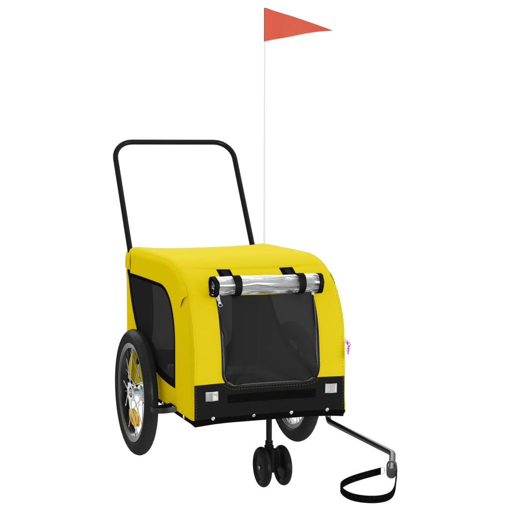 Rimorchio da Bici per Animali Giallo e Nero Oxford e Ferro - homemem39