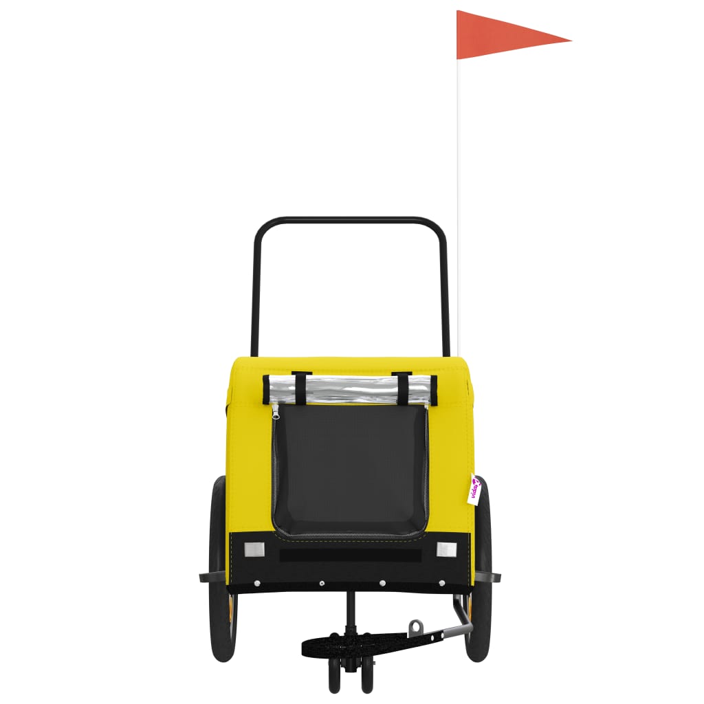 Rimorchio da Bici per Animali Giallo e Nero Oxford e Ferro - homemem39