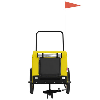 Rimorchio da Bici per Animali Giallo e Nero Oxford e Ferro - homemem39