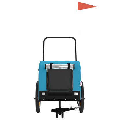 Rimorchio da Bici per Animali Blu e Nero Oxford e Ferro - homemem39