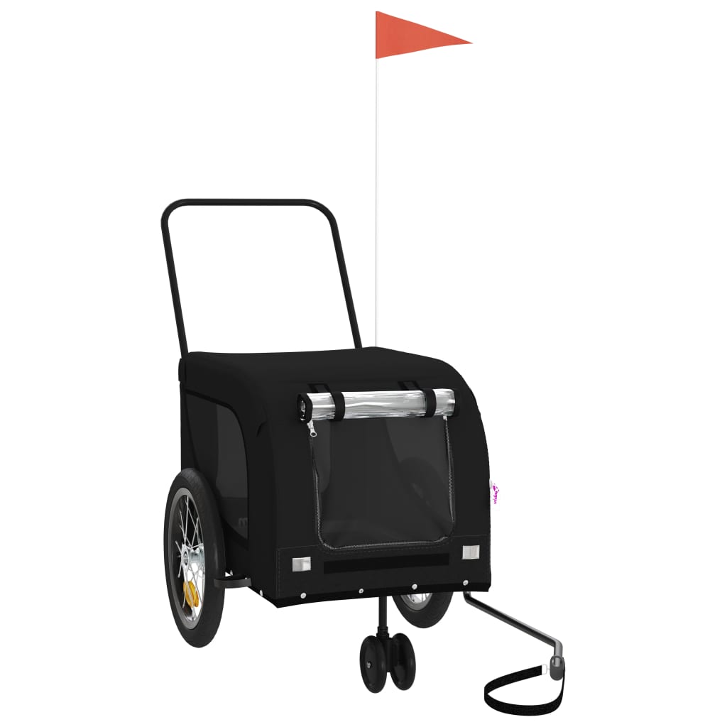 Rimorchio da Bici per Animali Nero Oxford e Ferro - homemem39