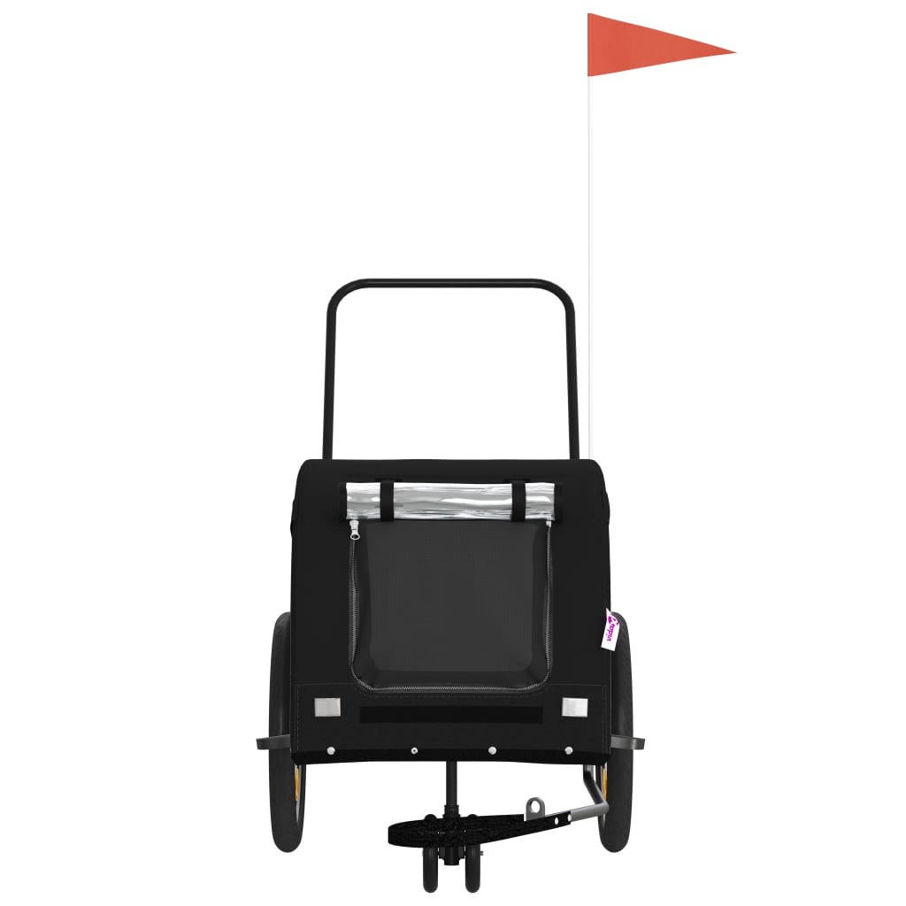 Rimorchio da Bici per Animali Nero Oxford e Ferro - homemem39