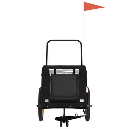 Rimorchio da Bici per Animali Nero Oxford e Ferro - homemem39