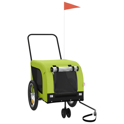 Rimorchio da Bici per Animali Verde e Nero Oxford e Ferro - homemem39
