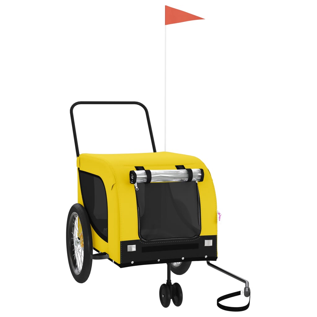 Rimorchio da Bici per Animali Giallo e Nero Oxford e Ferro - homemem39