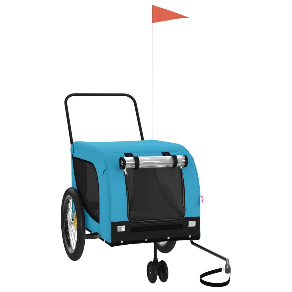 Rimorchio da Bici per Animali Blu e Nero Oxford e Ferro - homemem39