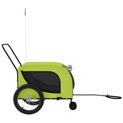 Rimorchio da Bici per Animali Verde e Nero Oxford e Ferro | homemem39
