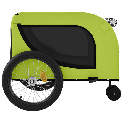 Rimorchio da Bici per Animali Verde e Nero Oxford e Ferro | homemem39