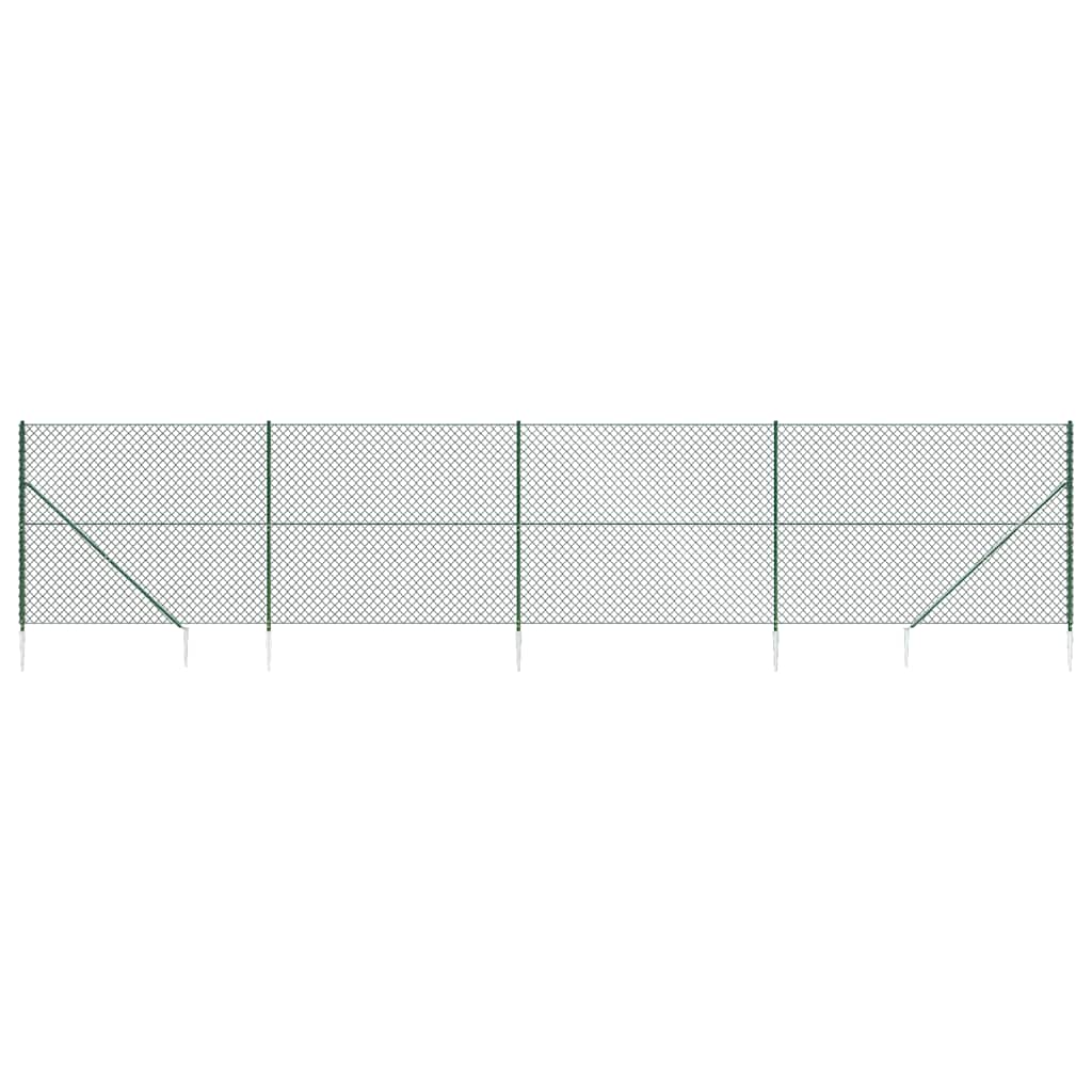 Recinzione a Rete con Picchetti Ancoraggio Verde 1,4x10 m - homemem39