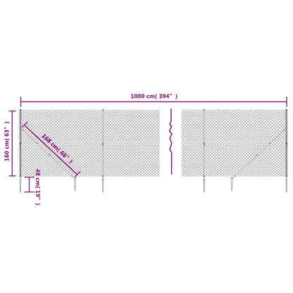 Recinzione a Rete con Picchetti Ancoraggio Verde 1,6x10 m - homemem39