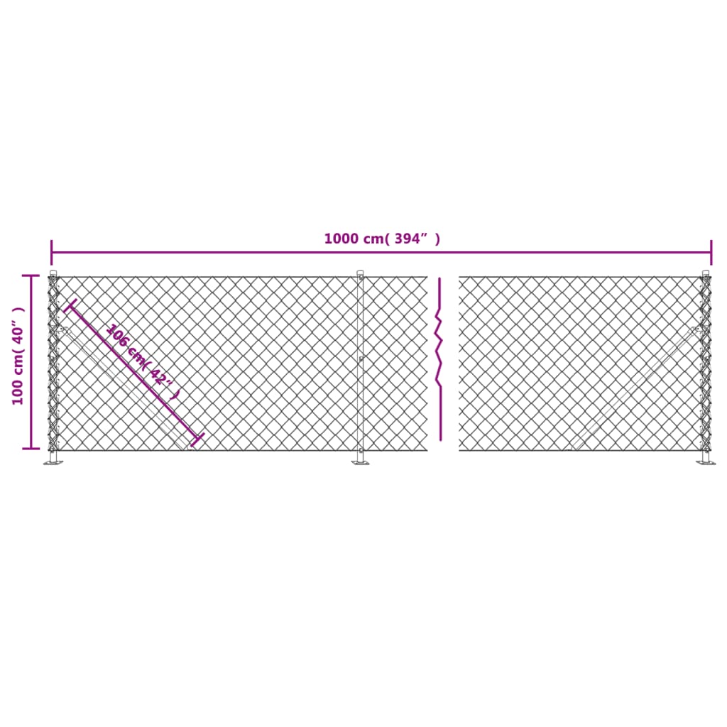 Recinzione a Rete con Flangia Antracite 1x10 m