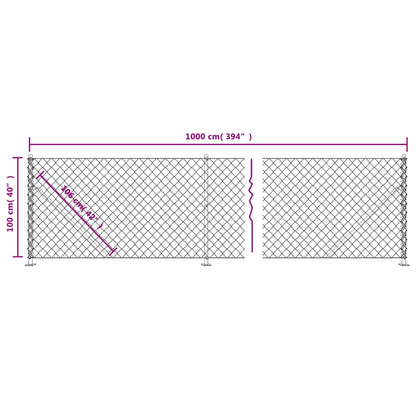 Recinzione a Rete con Flangia Antracite 1x10 m