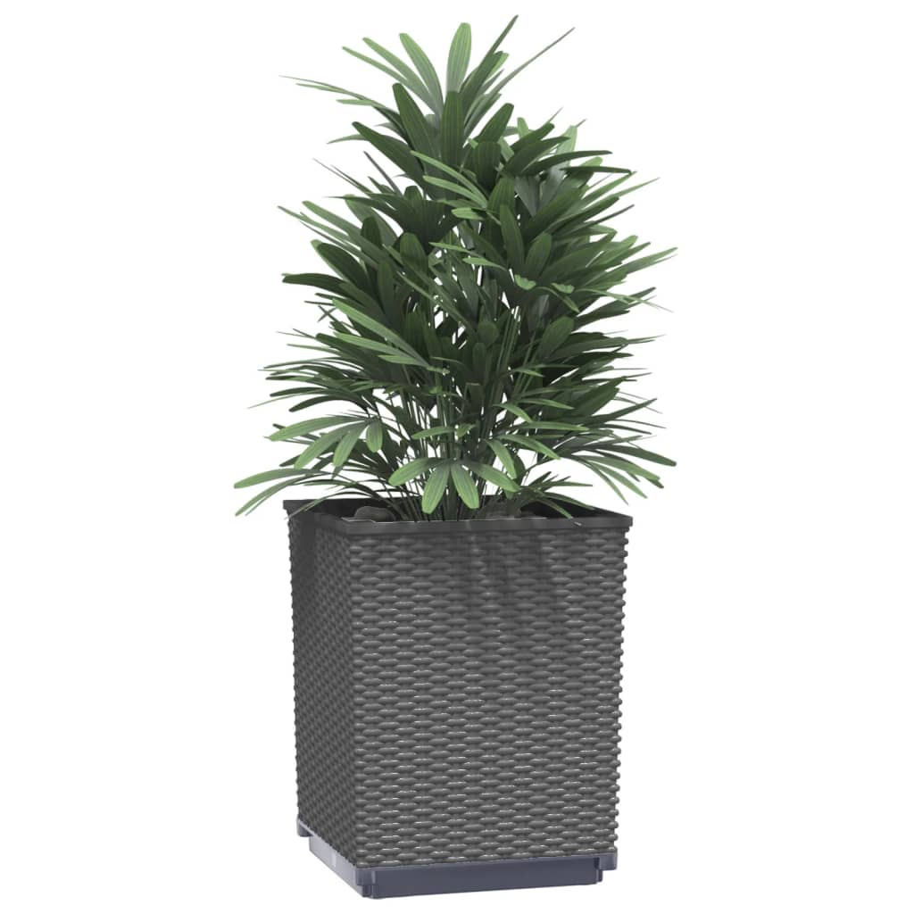 Fioriere 2 pz Nere 30x30x37 cm in Polipropilene | homemem39