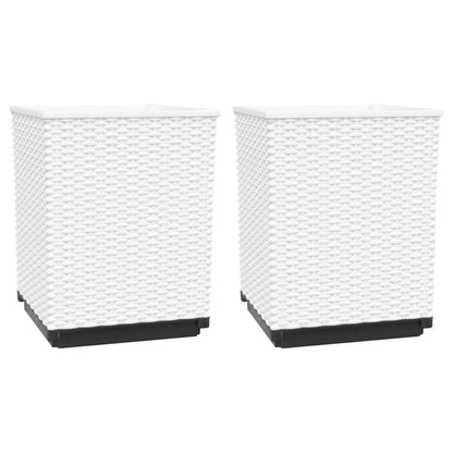 Fioriere 2 pz Bianche 30x30x37 cm in Polipropilene | homemem39