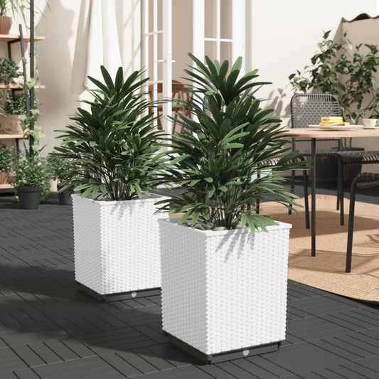 Fioriere 2 pz Bianche 30x30x37 cm in Polipropilene | homemem39