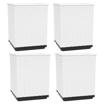 Fioriere 4 pz Bianche 30x30x37 cm in Polipropilene