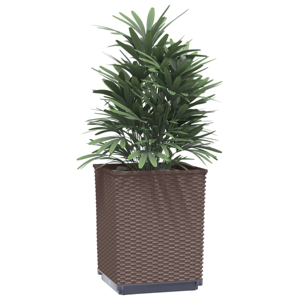 Fioriere 4 pz Marroni 30x30x37 cm in Polipropilene