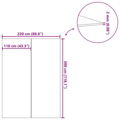 Telo per Fondo Piscina 300 x 220 cm Rettangolare Grigio Chiaro