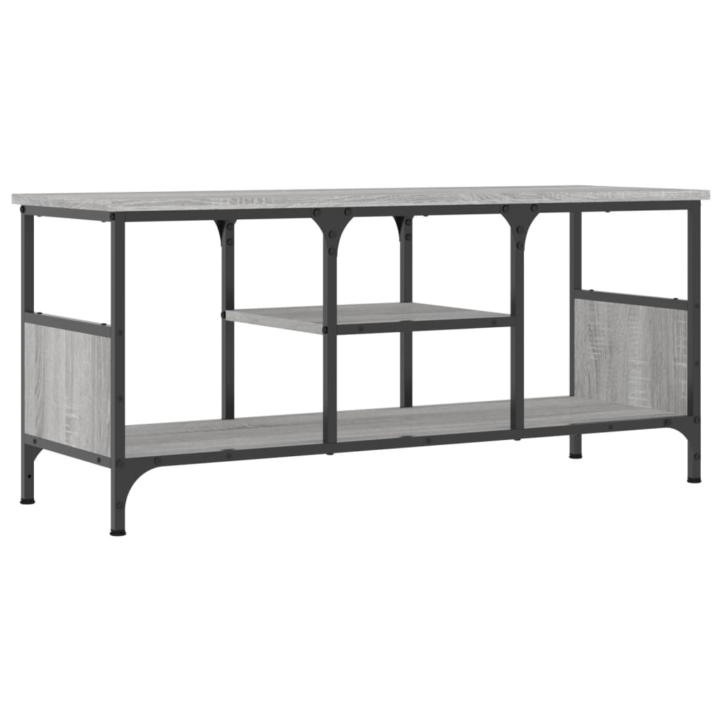 Mobile TV Grigio Sonoma 100x35x45 cm Legno Multistrato e Ferro - homemem39