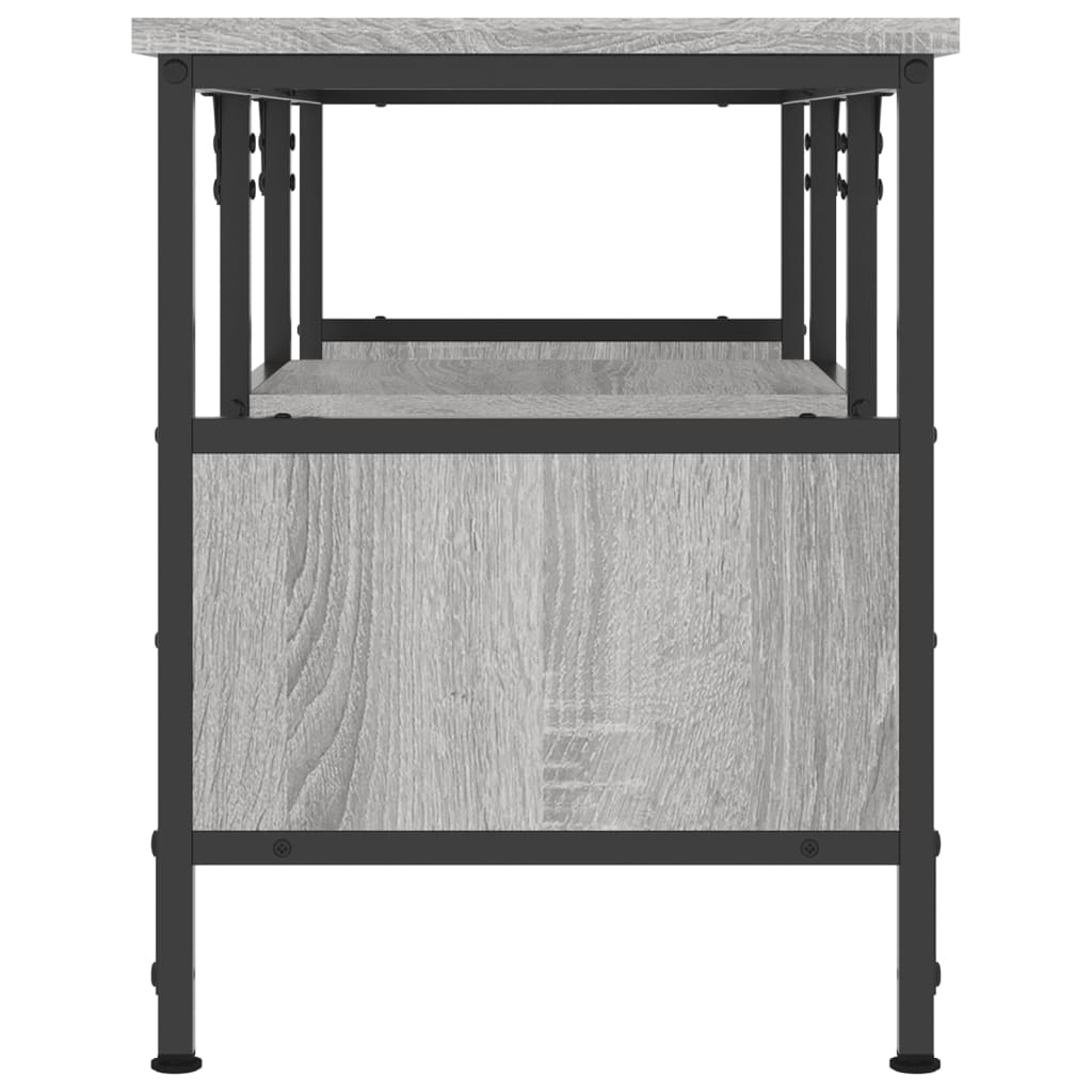 Mobile TV Grigio Sonoma 100x35x45 cm Legno Multistrato e Ferro - homemem39