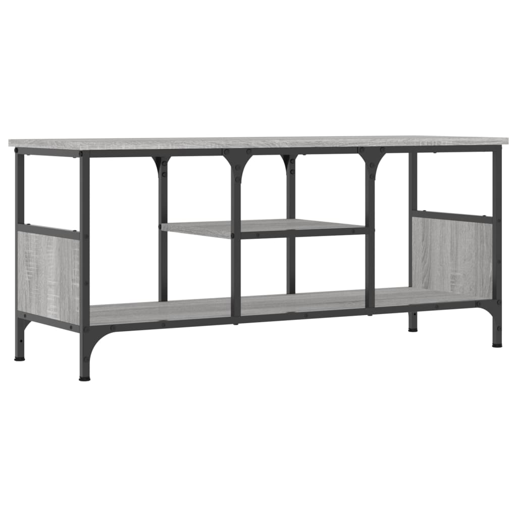 Mobile TV Grigio Sonoma 100x35x45 cm Legno Multistrato e Ferro - homemem39