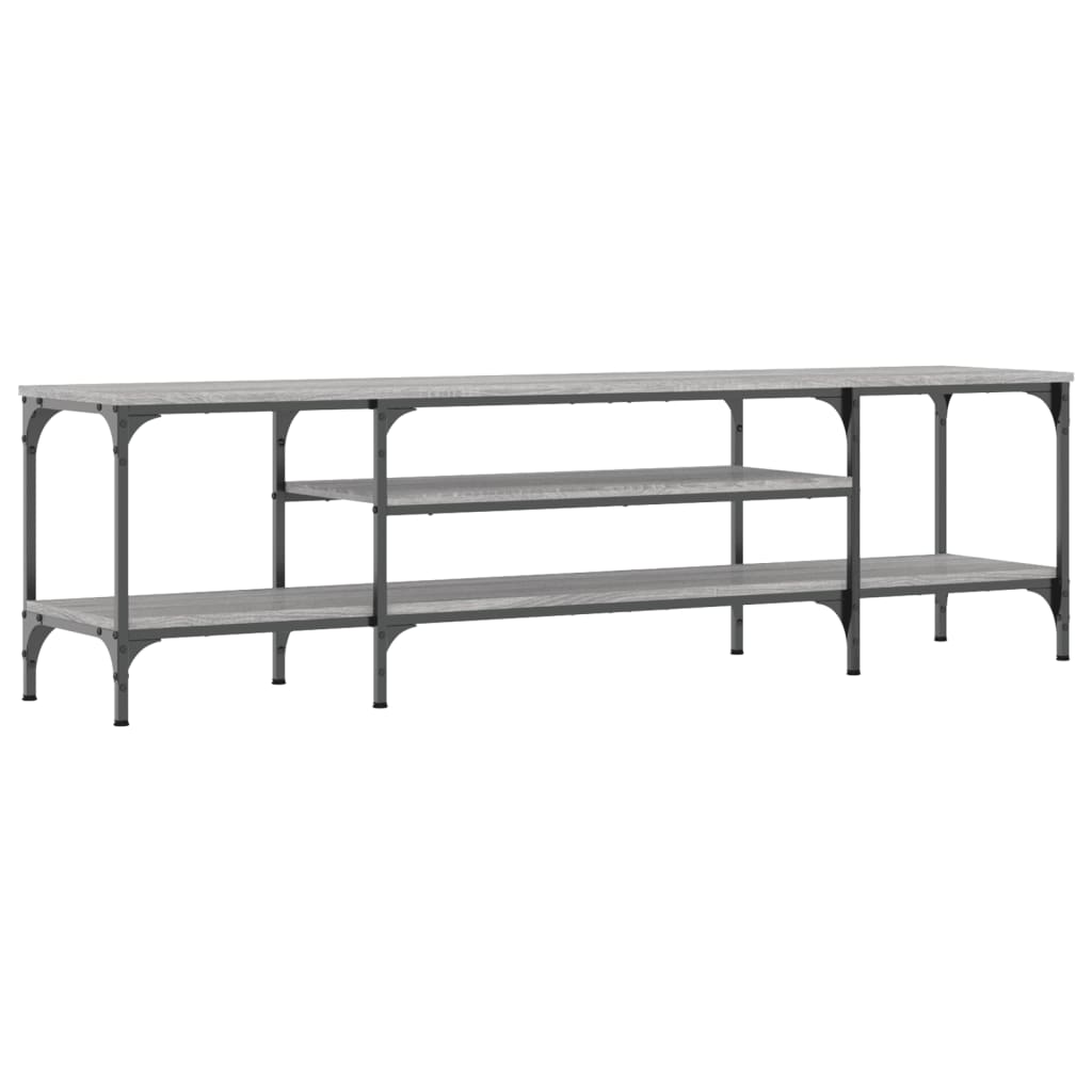 Mobile TV Grigio Sonoma 161x35x45 cm Legno Multistrato e Ferro - homemem39