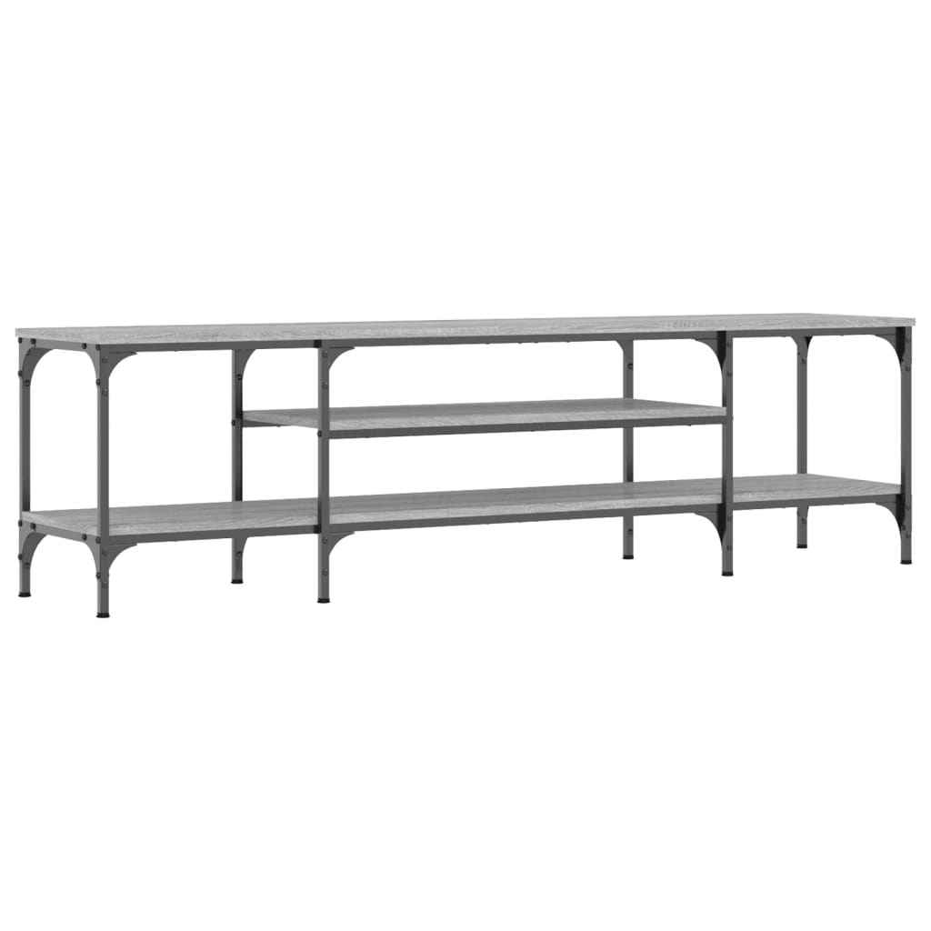 Mobile TV Grigio Sonoma 161x35x45 cm Legno Multistrato e Ferro - homemem39