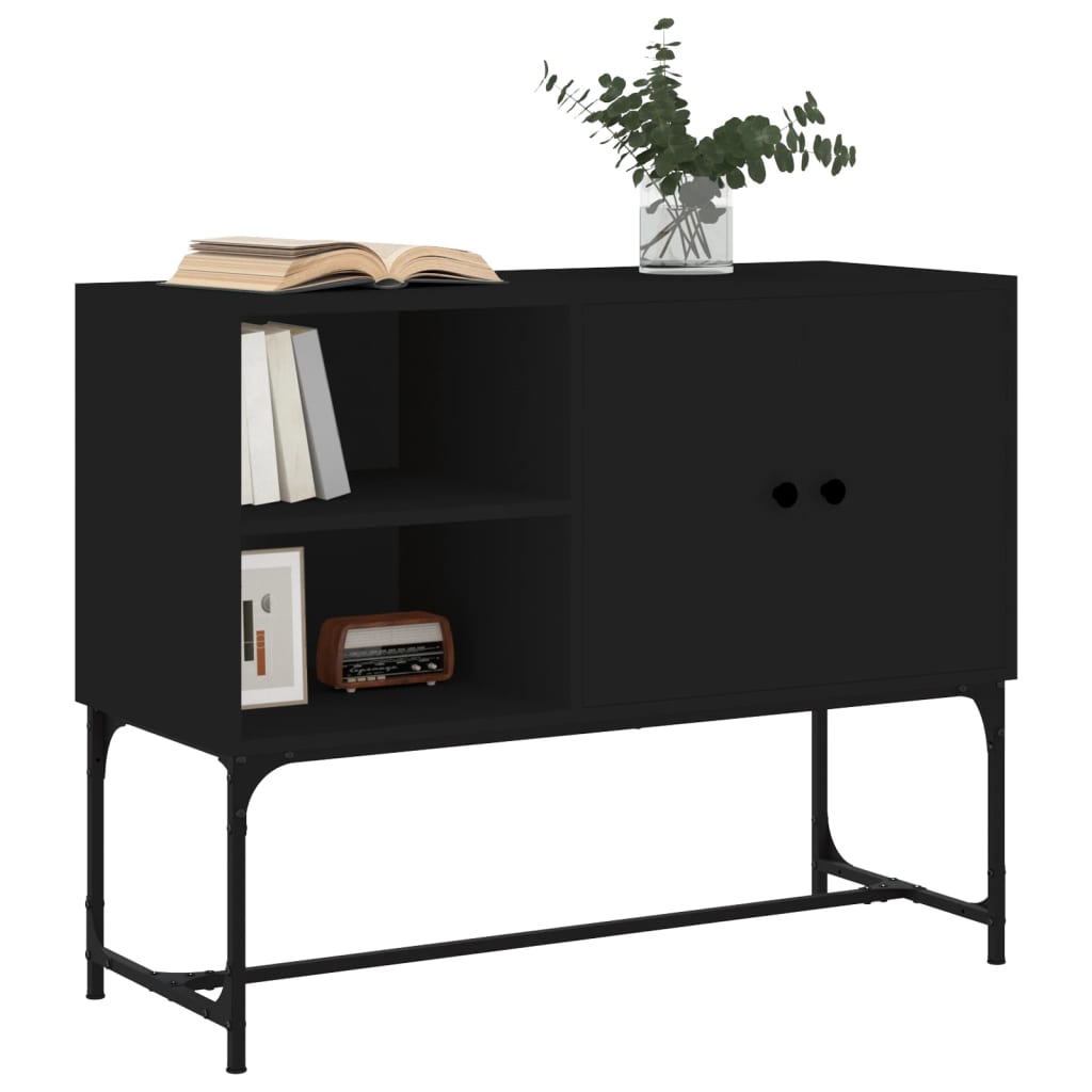 Credenza Nera 100x40x79,5 cm in Legno Multistrato - homemem39