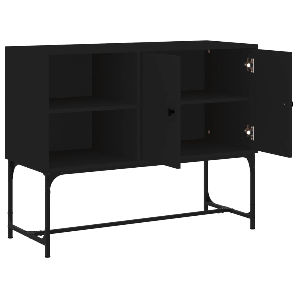 Credenza Nera 100x40x79,5 cm in Legno Multistrato - homemem39