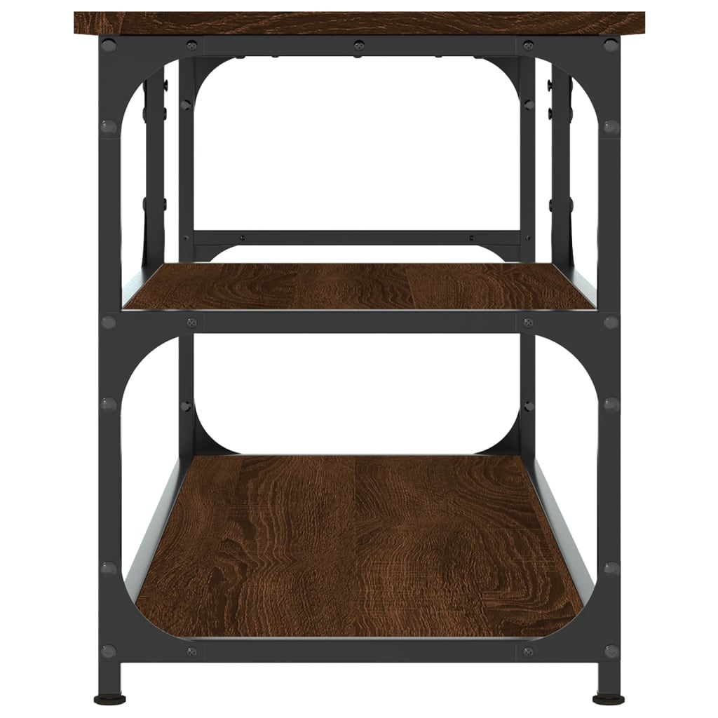 Mobile TV Rovere Marrone 103x38x46,5 Legno Multistrato Acciaio - homemem39