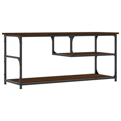 Mobile TV Rovere Marrone 103x38x46,5 Legno Multistrato Acciaio - homemem39