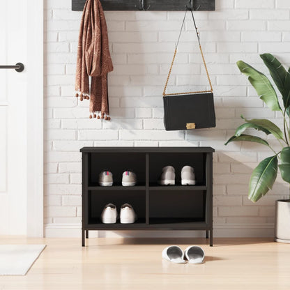 Scarpiera Nera 69x35x50 cm in Legno Multistrato - homemem39